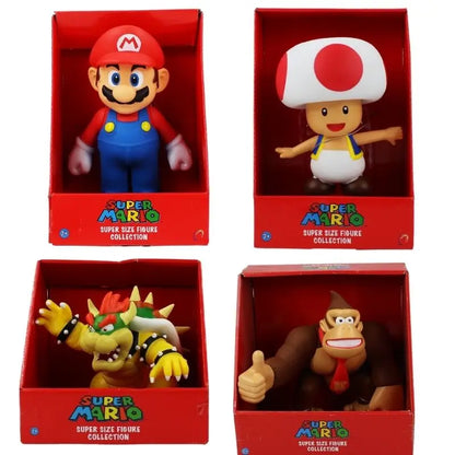 Super Mario Bros Toys Mario Luigi Yoshi Peach Bowser Donkey Kong Figuras de anime Colección de acción Juguetes Modelo Muñecas para niños Regalos