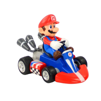 Serie Super Mary Karting Mario Bros Luigi Yoshi Donkey Kong figuras de acción de juguete coche extraíble 12,5*8*9 Cm con caja regalos para niños