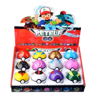 12 Pcs/Set Pokemon Pikachu Pokeball Action Figure Pokemon Game Poke Ball Model Anime Figure Dolls Children Christmas Gift Toys