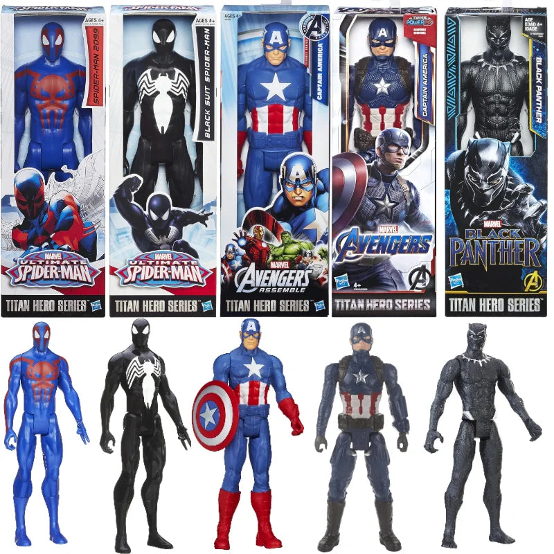 Figurine Hasbro Marvel Legends Avengers - Spider-Man, Black Panther, Captain America, 30 cm