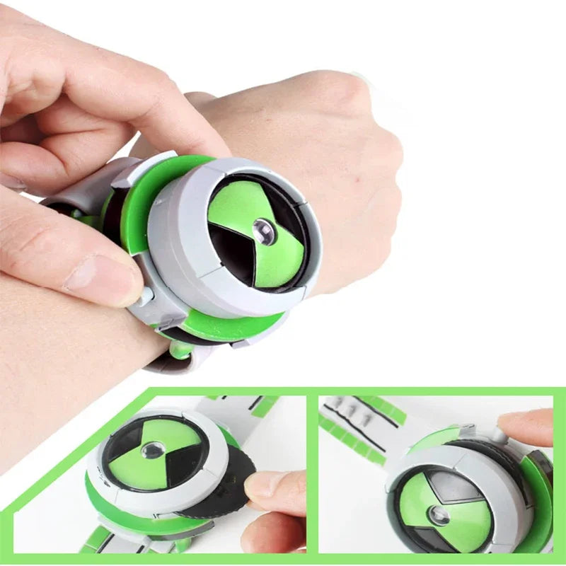 Ben 10 reloj proyector 3D de dibujos animados, relojes originales para niños, juguetes Ben10, modelo de figuras de acción de Anime, juguetes de Cosplay para niños, regalos