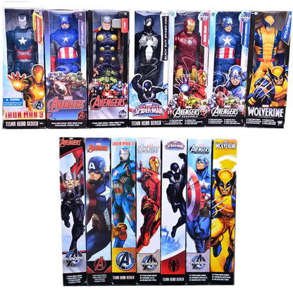 Figurines Avengers 30 cm - Iron Man, Hulk, Black Panther, Wolverine, Venom - Modèles en PVC pour Enfants"