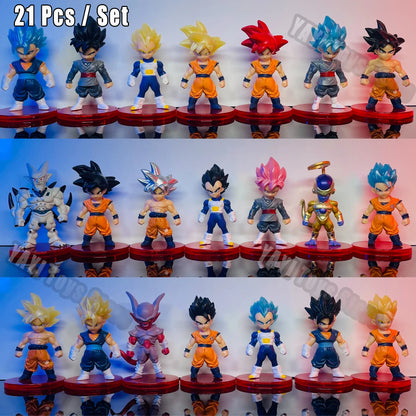 Dragon Ball Z Super Saiyan Son Goku figura de Anime Son Gohan Vegeta Broly Piccolo Majin Buu Set figura de acción regalos de modelismo juguete