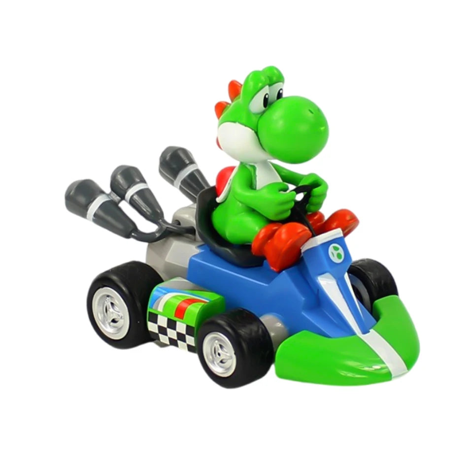 Serie Super Mary Karting Mario Bros Luigi Yoshi Donkey Kong figuras de acción de juguete coche extraíble 12,5*8*9 Cm con caja regalos para niños