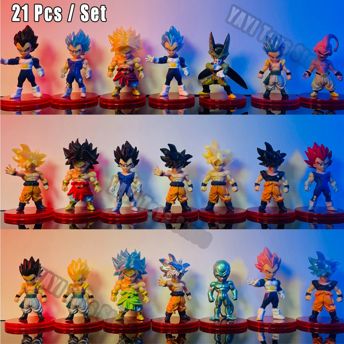 Dragon Ball Z Super Saiyan Son Goku figura de Anime Son Gohan Vegeta Broly Piccolo Majin Buu Set figura de acción regalos de modelismo juguete