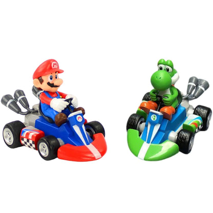 Serie Super Mary Karting Mario Bros Luigi Yoshi Donkey Kong figuras de acción de juguete coche extraíble 12,5*8*9 Cm con caja regalos para niños