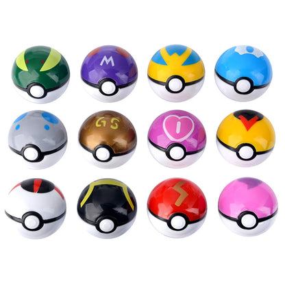 12 Pcs/Set Pokemon Pikachu Pokeball Action Figure Pokemon Game Poke Ball Model Anime Figure Dolls Children Christmas Gift Toys