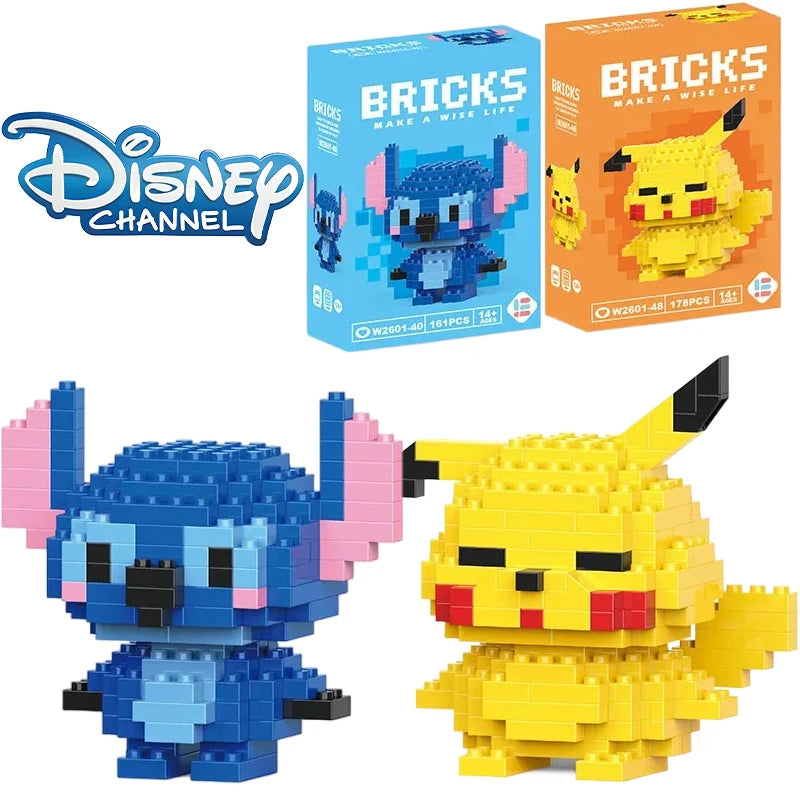 Disney Lega LiLo Stitch Toys Figure Pokemon Pikachu lega Brick Anime Cartoon Character Model lega Figure Toys for children Gifts