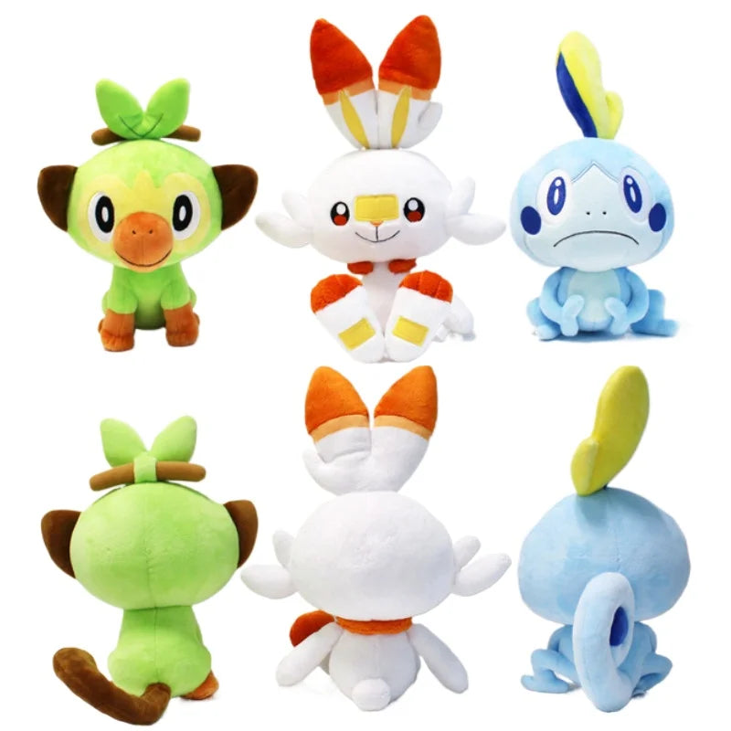 Peluche Pokémon 25 cm Larméléon , Flambino, Ouistempo